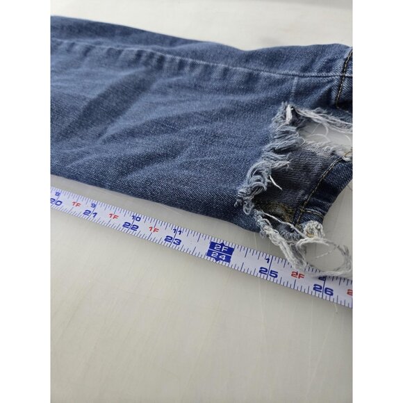 Judy Blue Jeans Womens 7 28 Blue Relaxed Fit Distressed Raw Hem Stretch Denim - Picture 11 of 13